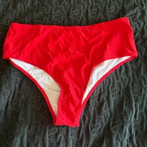 NWT Red High-Waist Bikini Bottom